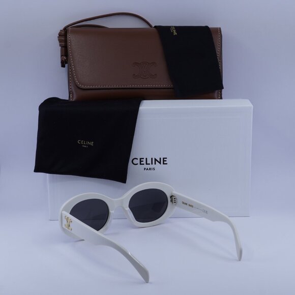Celine CL40194U 25A Oval Sunglasses–Ivory\Smoke - Picture 6 of 11